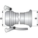 Bauer csatlakozó M-elem és V-elem 45° - 3 1/2"