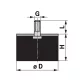 Rezgéscsillapító gumibak Gopart 4. típus M8 - 40 x 15 mm