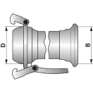 Bauer csatlakozó M-elem és V-elem 90° - 4"