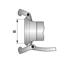 Olasz csatlakozó M-elem karimával 4"