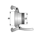 Olasz csatlakozó M-elem menettel 4" / 2"