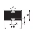 Rezgéscsillapító gumibak Gopart 3. típus M10 - 50 x 30 mm (V2A)