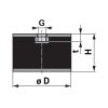 Rezgéscsillapító gumibak Gopart 5. típus M12 - 75 x 25 mm (V2A)