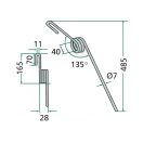 Magtakaró pálca hátsó 45° Rabe 90041523, 9004.15.23