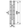 Laplánckerék duplex 08B-2 (1/2" x 5/16") - 10 fog