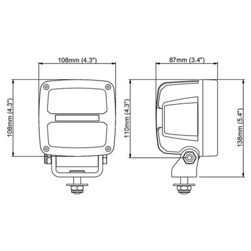 Nordic Lights Fényvető LED munkalámpa négyzet alakú 7000 lm 50 W