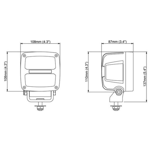 Nordic Lights Széles szimetrikus fényvető LED munkalámpa négyzet alakú 7000 lm 50 W