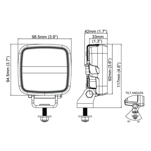 Nordic Lights Széles fényvető LED munkalámpa négyzet alakú 1600 lm 16 W