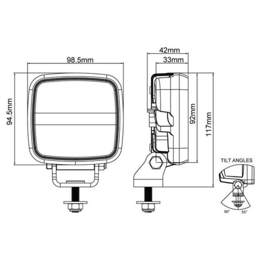 Nordic Lights Fényvető LED munkalámpa négyzet alakú 1600 lm 16 W