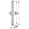 Egysoros lánckerék 16B-1 (1" x 0,67") - 20 fog