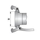 Olasz csatlakozó M-elem karimával 5" - 180 x 180 mm karimával