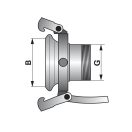 Perrot csatlakozó M-elem menettel 6" - 6" menettel