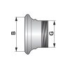 Bauer csatlakozó V-elem menettel 3" - 2" menettel