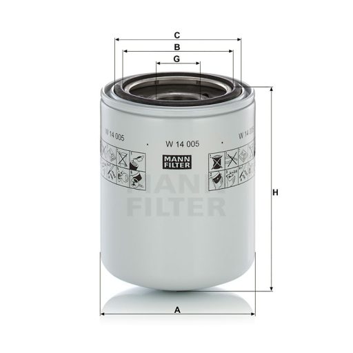 Hidraulikaolaj szűrő MANN-FILTER W14005 - New Holland