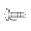 Olasz csatlakozó M-elem tömlőcsonkkal 6" - 120 mm tömlőhöz