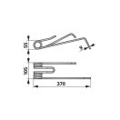 Rendterítő fog jobb Lely 5254101601590R (370 mm x 105 mm)