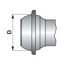 Olasz csatlakozó V-elem karimával 5" - 180 x 180 mm karimával