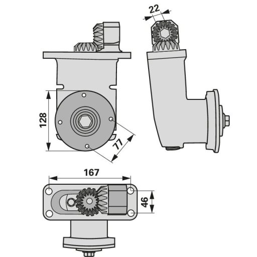 Kaszatárcsa hajtómű bal Fella 426844, 426252, 130872, 131248, 426210, 425428