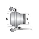 Bauer csatlakozó M-elem menettel 5" - 3" menettel