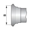 Bauer csatlakozó V-elem karimával 90° 4" - 180 x 180 mm karimával