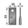 Kaszapenge készlet jobb Pöttinger 93 x 40 x 3 mm (25 db)
