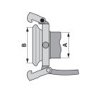 Perrot csatlakozó M-elem karimával 90° 5" - 180 x 180 mm karimával