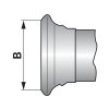 Bauer csatlakozó V-elem karimával 5" - 180 x 180 mm karimával