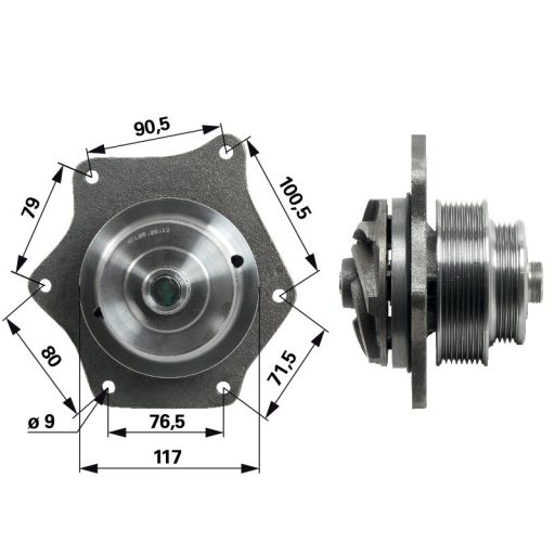 Vízszivattyúbetét New Holland 82847714, 87801641, 87840689, 87840823