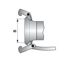 Olasz csatlakozó M-elem karimával 90° 5" - 180 x 180 mm karimával