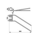 Rendterítő fog bal Morra 525107SV (365 mm x 104 mm)