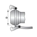 Bauer csatlakozó M-elem karimával 6" - 180 x 180 mm karimával