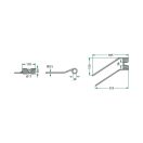 Rendterítő fog bal Niemeyer 525600039 (385 mm x 128 mm)