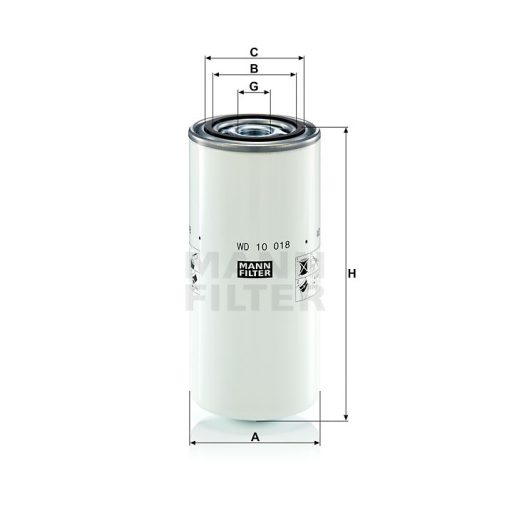 Hidraulikaolaj szűrő MANN-FILTER WD10018 - New Holland