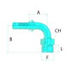 Préselhető csatlakozó 87013350 - PN 06 AGL M14x1,5 90° (08L)