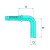 Préselhető csatlakozó 87010334 - PN 08 RSL 10L 90°