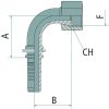 Préselhető csatlakozó 87010831 - PN 06 DKORF 9/16" 90°