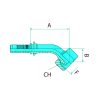 Préselhető csatlakozó 87013313 - PN 10 DKF M24x1,5 45°