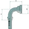 Préselhető csatlakozó 87010930 - PN 10 SFL 1/2" 90°