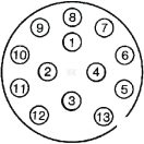 Csatlakozóaljzat 13 pólusú LA403010