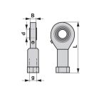 Belső menetes gömbfej INA/FAG GIR8DO jobb menettel (Ø8 mm x M8)