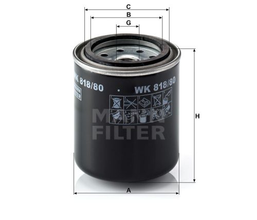 MANN FILTER Üzemanyagszűrő 565WK818.80 - Ingersoll-Rand