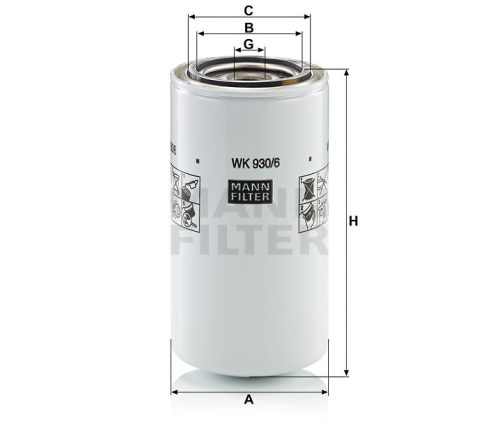 MANN FILTER Üzemanyagszűrő 565WK930.6X - Ingersoll-Rand