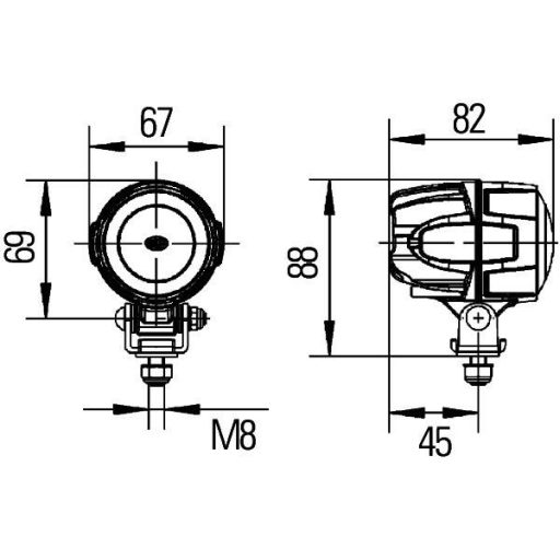 Hella LED munkalámpa kör alakú 800 lm 15 W