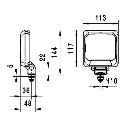 Hella LED munkalámpa négyzet alakú 550 lm 7 W