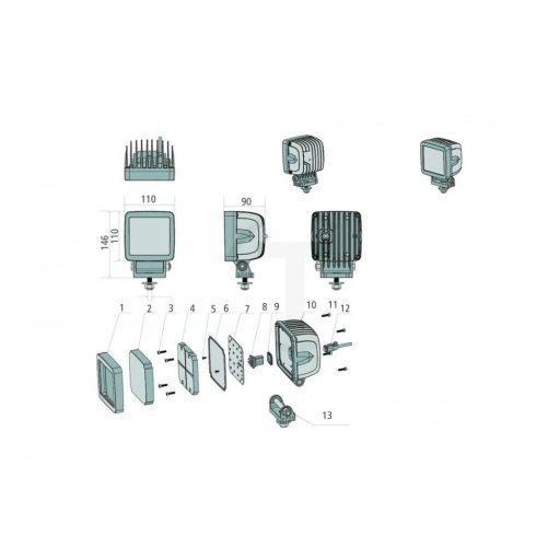 Longlife LED munkalámpa négyzet alakú 4725 lm 60 W