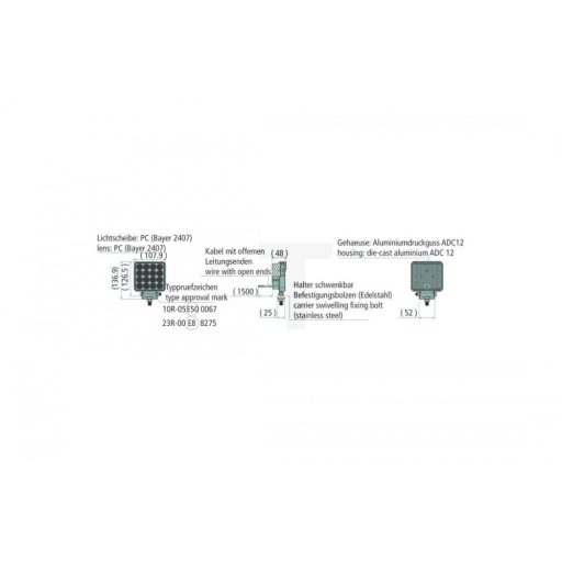 Longlife LED munkalámpa négyzet alakú 2500 lm 25 W