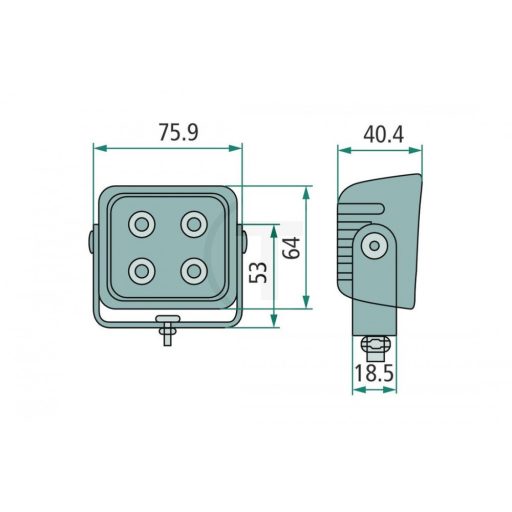 Longlife LED munkalámpa négyzet alakú 800 lm 12 W