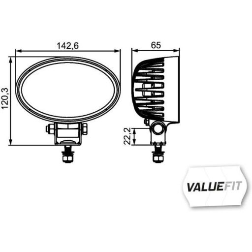 Hella LED munkalámpa ovális alakú 1200 lm 24 W