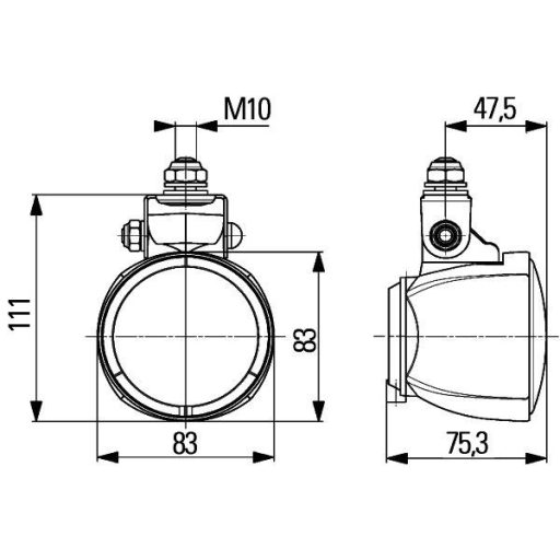 Hella Halogen munkalámpa kör alakú 4000 lm 70 W