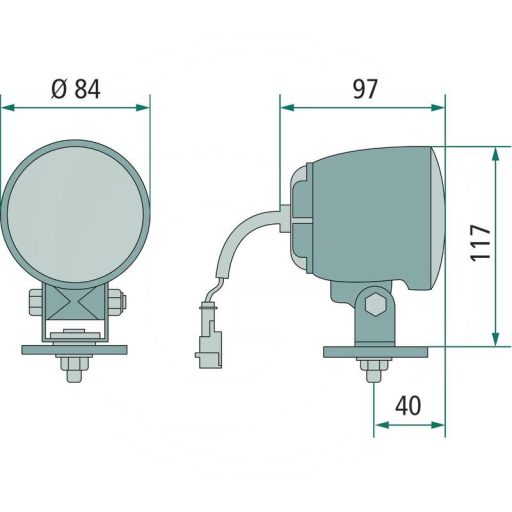 Longlife Halogen munkalámpa kör alakú 55 W